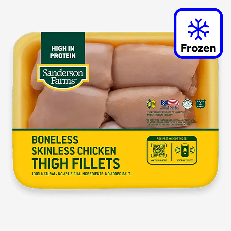 Sanderson Frozen Boneless Skinless Chicken Thighs - Weight Varies (1-1.5 lb)