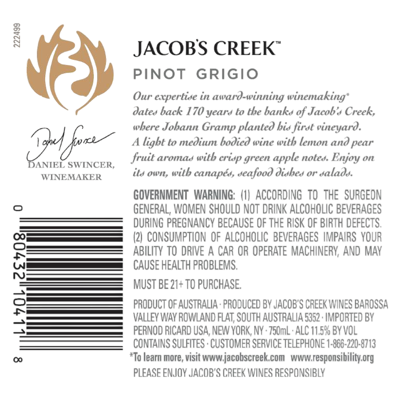 Jacob's Creek Pinot Grigio 750ml