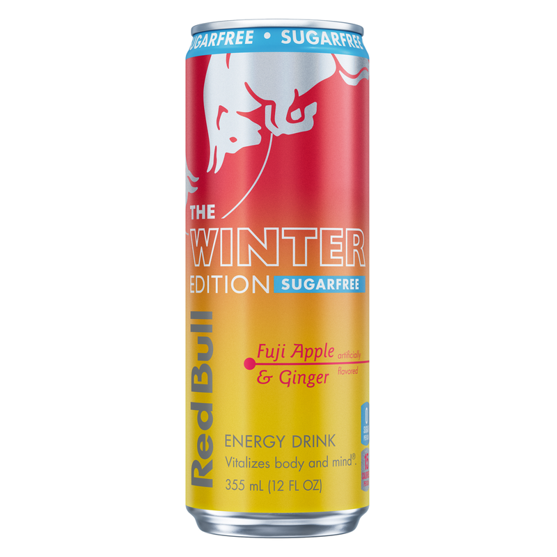 Red Bull Sugar Free Winter Edition Fuji Apple & Ginger Energy Drink 12oz Can