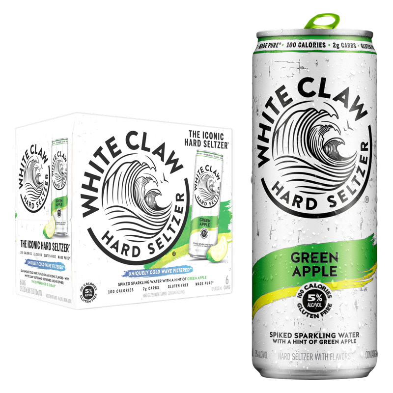 White Claw Seltzer Green Apple 6pk 12oz Can 5.0% ABV