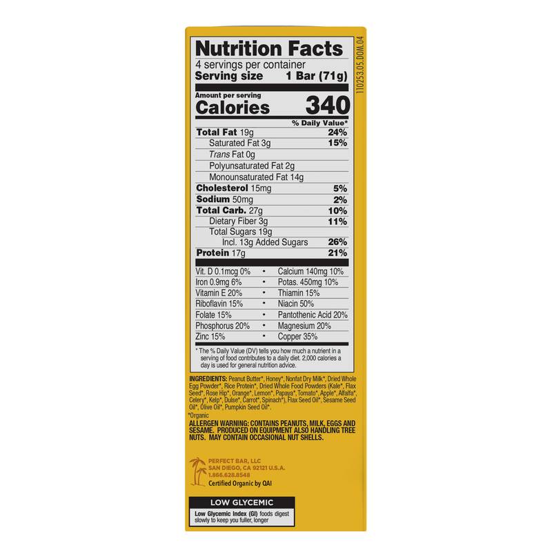 Perfect Bar Peanut Butter Protein Bar, 4ct