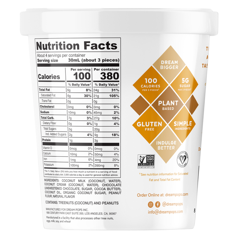 Dream Pops Peanut Butter Dream Non-Dairy Bites 4oz