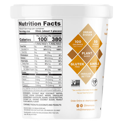 Dream Pops Peanut Butter Dream Non-Dairy Bites 4oz