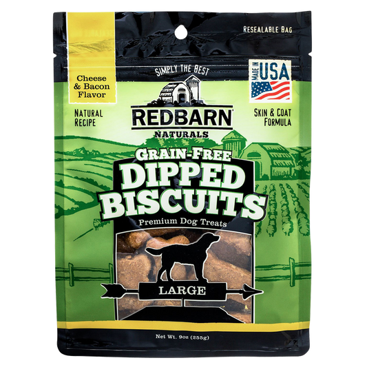 Red Barn Grain Free Large Cheese and Bacon Dipped Dog Biscuits 9oz