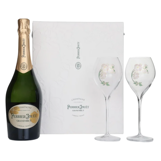Perrier-Jouet Champagne Gift w/ Two Flutes 750ml