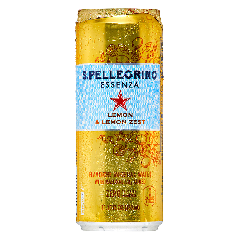 San Pellegrino Lemon and Lemon Zest Essenza Flavored Mineral Water 11.15oz Can