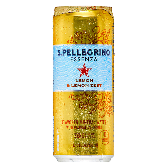 San Pellegrino Lemon and Lemon Zest Essenza Flavored Mineral Water 11.15oz Can
