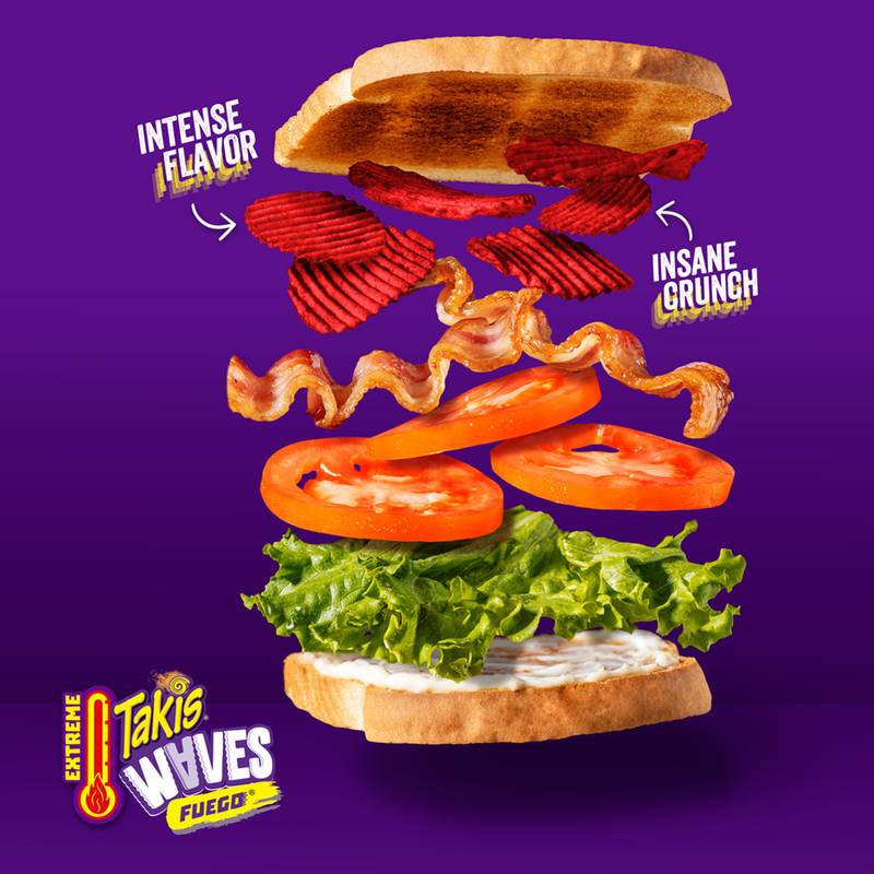 Takis Fuego Waves Spicy Wavy Potato Chips Sharing Size Bag 8oz