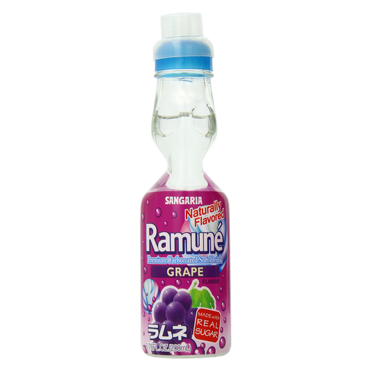 Sangria Grape Flavored Ramune Carbonated Soda 6.76oz Glass Bottle