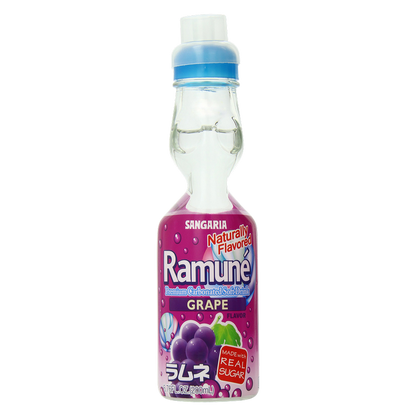 Sangria Grape Flavored Ramune Carbonated Soda 6.76oz Glass Bottle