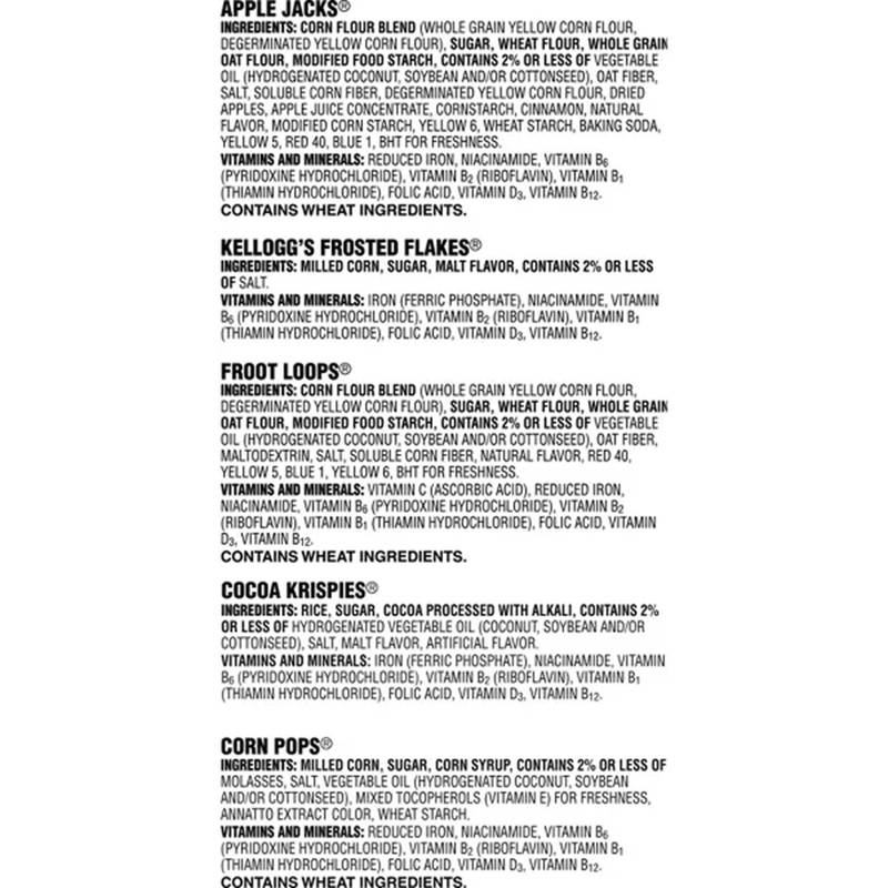 Kellogg's Fun-Pack Breakfast Variety Cereal, 8-Pack