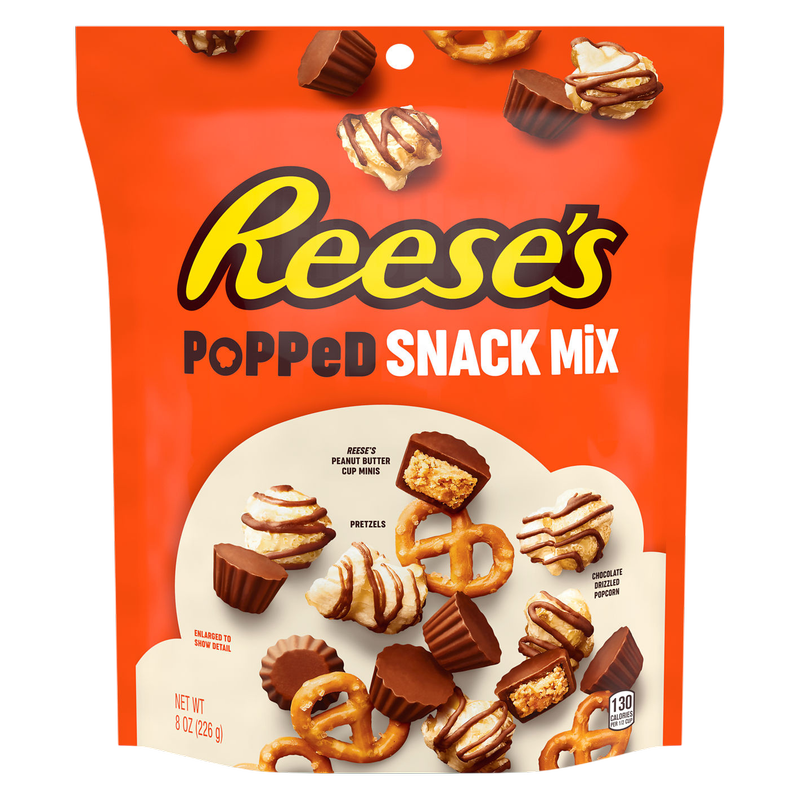 REESE'S Popped Snack Mix Pouch, 8 oz