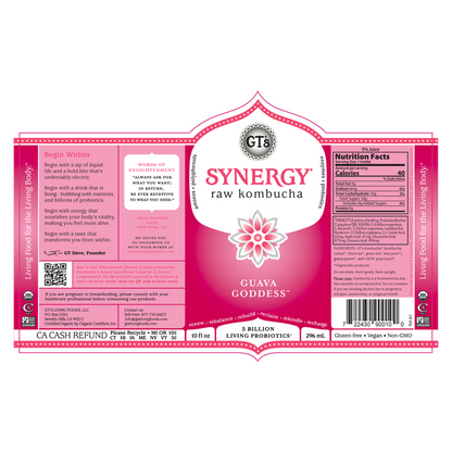 GT's SYNERGY Guava Goddess Kombucha 10oz Bottle