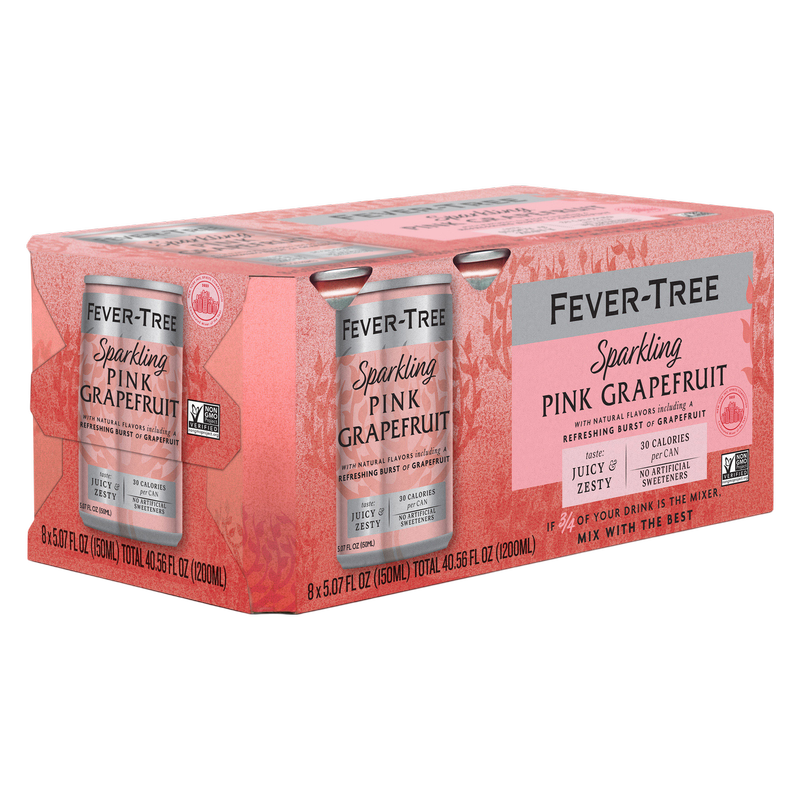 Fever Tree Sparkling Pink Grapefruit 8pk 5.07oz Can