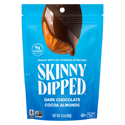 SkinnyDipped Dark Chocolate Cocoa Almonds, 3.5oz