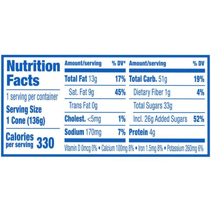 OREO King Size Frozen Dairy Dessert Cone, 1ct