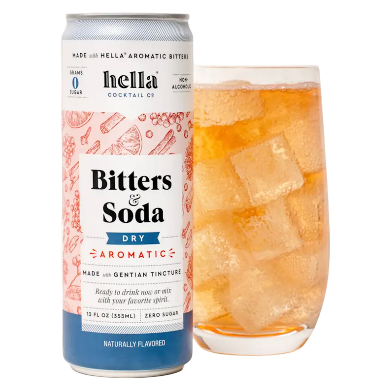 Hella Cocktail Co Bitters & Soda Dry Aromatic 4pk 12oz Can