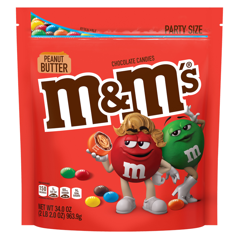 M&M's Peanut Butter Milk Chocolate Candies Party Size 34oz
