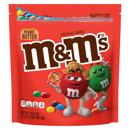 M&M's Peanut Butter Milk Chocolate Candies Party Size 34oz