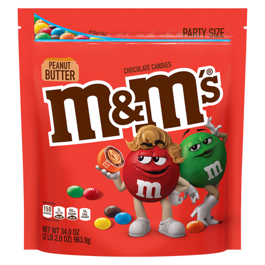 M&M's Peanut Butter Milk Chocolate Candies Party Size 34oz