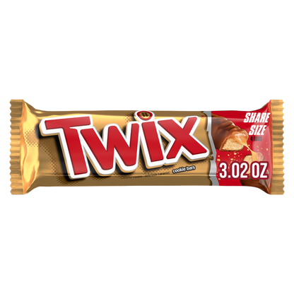 TWIX Milk Chocolate Caramel Cookie Candy Bar, Share Size, 3.02 oz