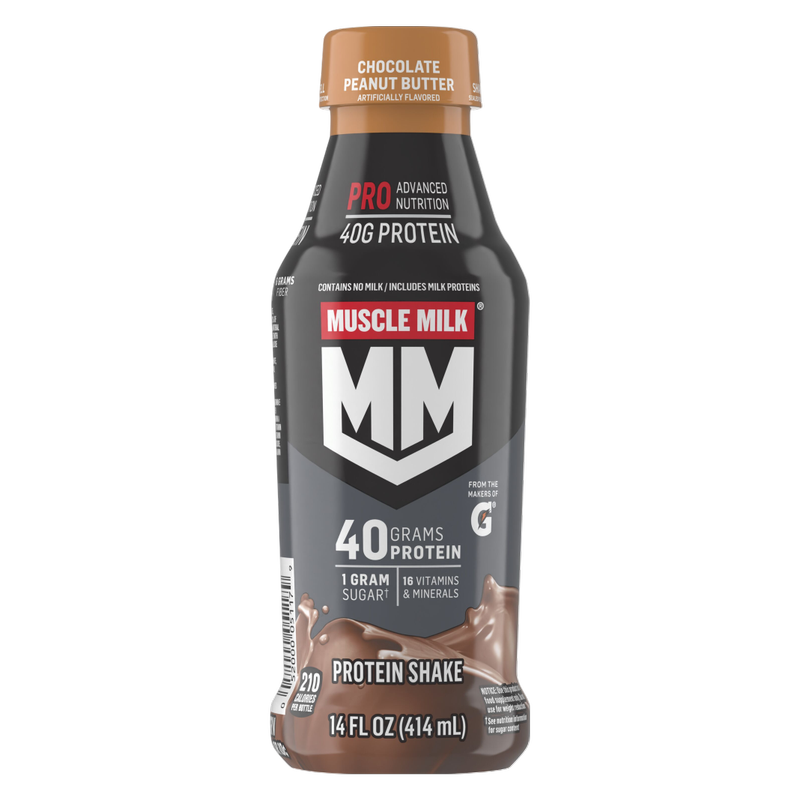 Muscle Milk Chocolate Peanut Butter Pro Advanced Nutrition Protein Shake 14oz Btl