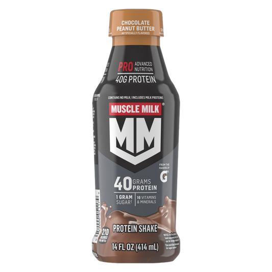 Muscle Milk Chocolate Peanut Butter Pro Advanced Nutrition Protein Shake 14oz Btl