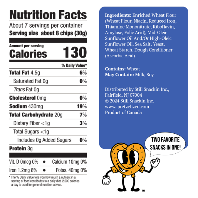 PRETZELIZED™ Sea Salt Pretzel Pita Chips, 7oz