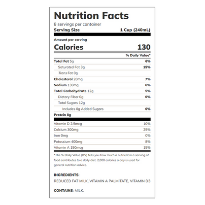 Oak Farms 2% Reduced Fat Milk - 1/2 Gallon