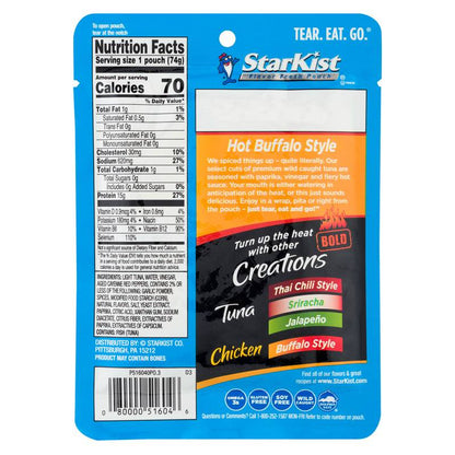 StarKist Tuna Creations Bold Hot Buffalo Style Seasoned Tuna in Pouch 2.6oz