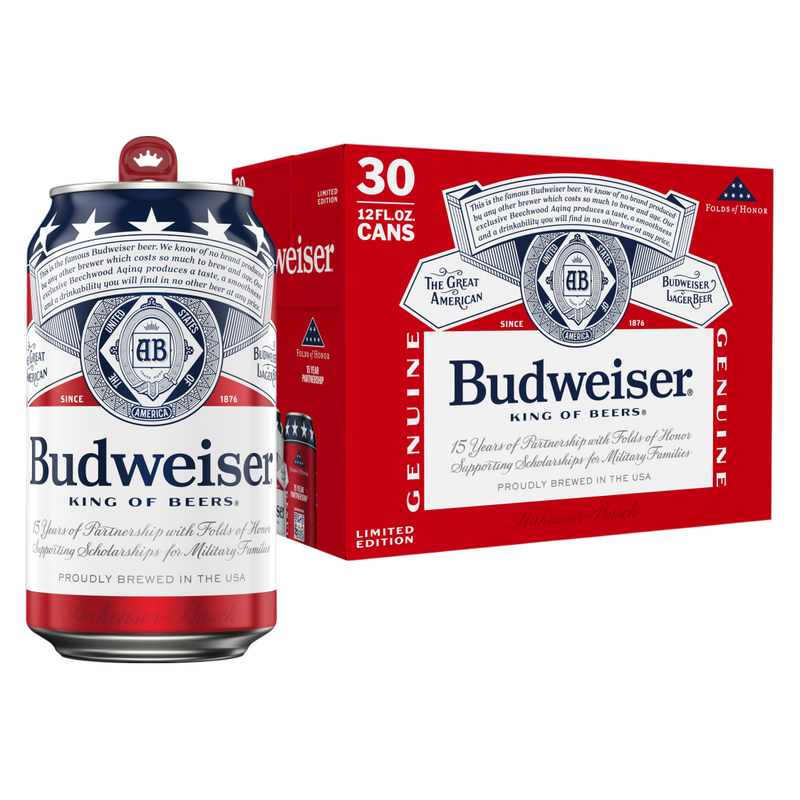 Budweiser 30pk 12oz Can 5.0% ABV