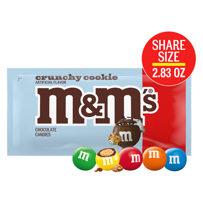 M&M'S Crunchy Cookie Milk Chocolate Candy, Share Size, 2.83 oz Bag