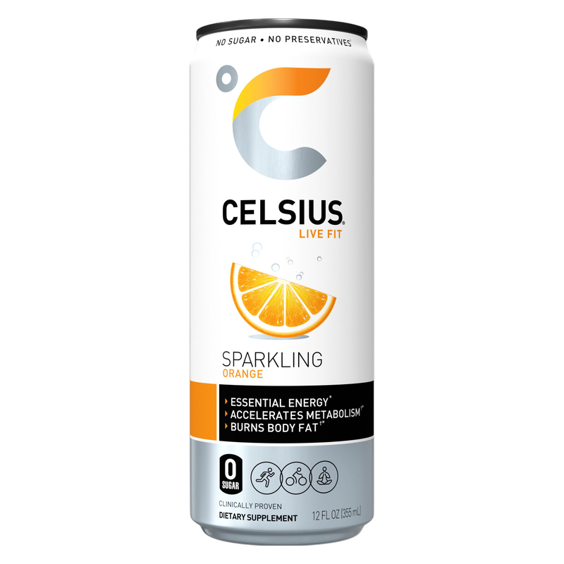 CELSIUS Sparkling Orange, Essential Energy Drink 12oz Can