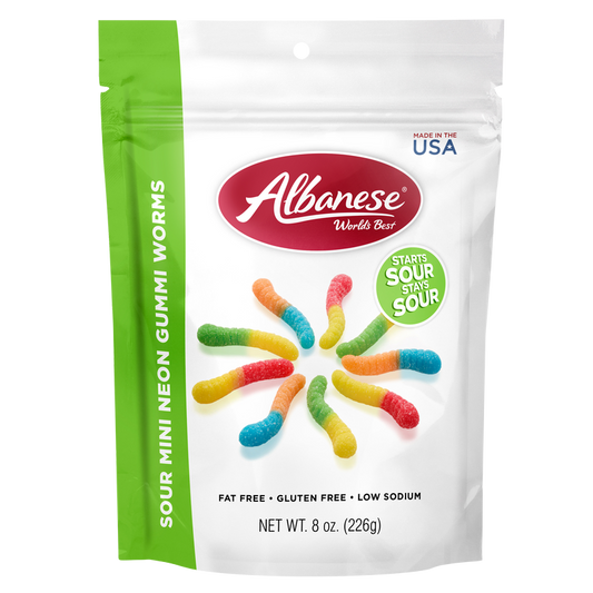 Albanese Confectionery Sour 12 Flavor Mini Gummi Worms 3.5oz