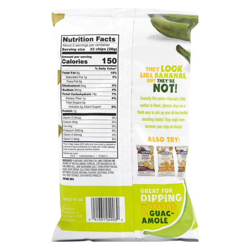 Goya Lime Plantain Chips, 5 oz