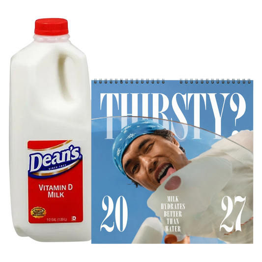 2027 Milk Man Hydration Calendar & Dean's Whole Vitamin D Milk - 1/2 Gallon