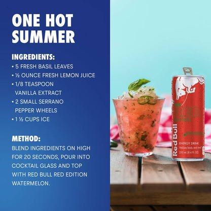 Red Bull Energy Drink The Red Edition Watermelon 12oz Can