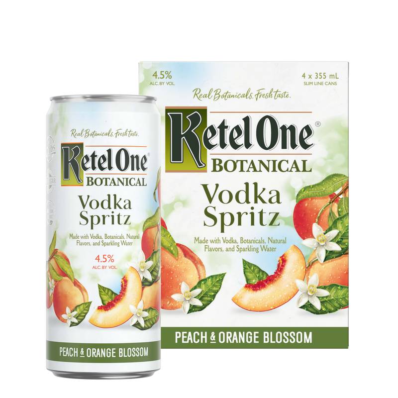 Ketel One Botanical Peach & Orange Blossom Vodka Spritz 4pk 12oz Cans 4.5% ABV