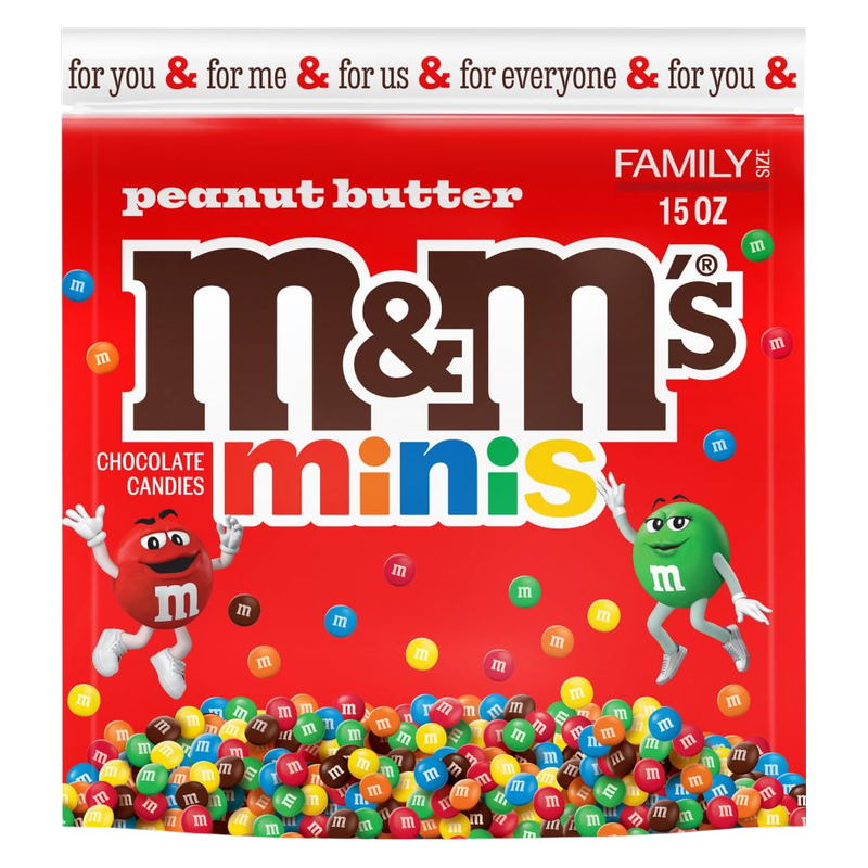 M&M's Minis Peanut Butter Candy Resealable Bag, 15 oz