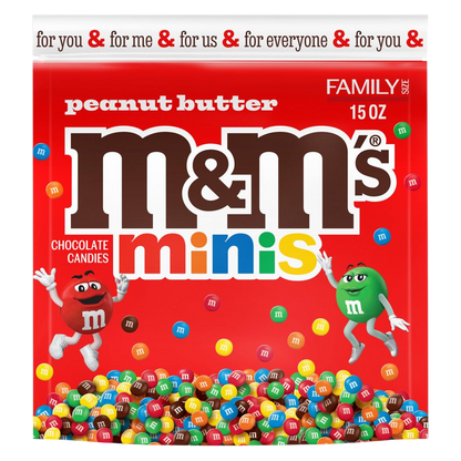 M&M's Minis Peanut Butter Candy Resealable Bag, 15 oz