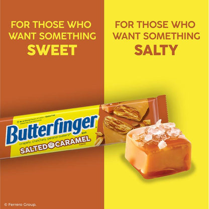 Butterfinger Salted Caramel Flavor, Peanut Buttery Candy Bars with Salted Caramel Flavor, Gluten Free, 1.9 oz