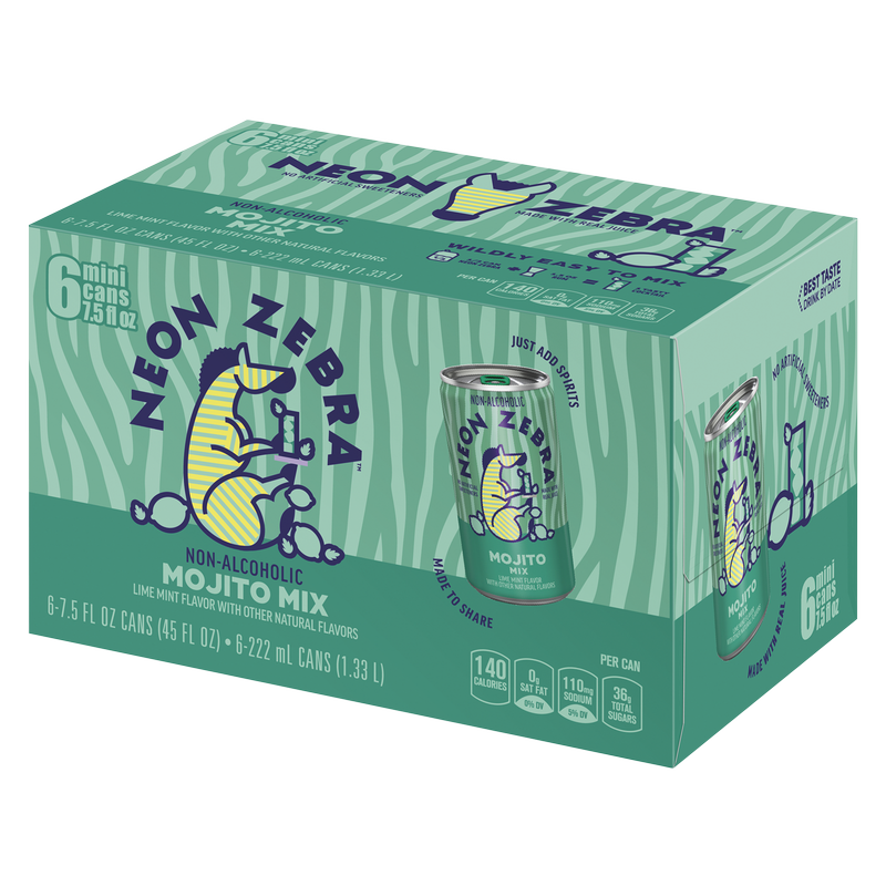 Neon Zebra Mojito Mix 6pk 7.5oz