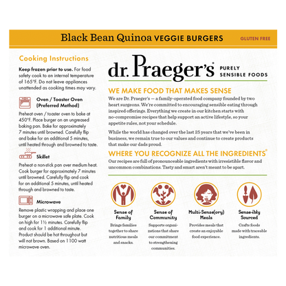 Dr. Praeger's Black Bean Quinoa Veggie Burger 10oz
