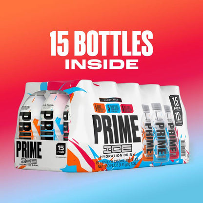 Prime Ice Hydration Chill Variety Pack 15pk 12oz Btl