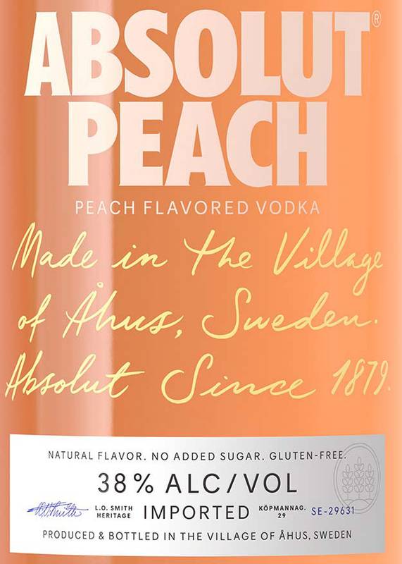 ABSOLUT Peach Flavored Vodka 750ml (76 Proof)