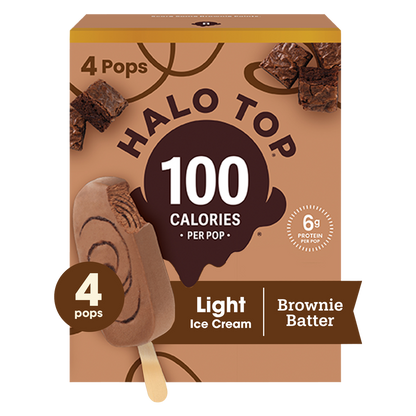 Halo Top Brownie Batter Light Ice Cream Pops, 4 Pack