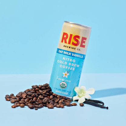 RISE Brewing Co. Oat Milk Vanilla Nitro Cold Brew Latte 7oz Can