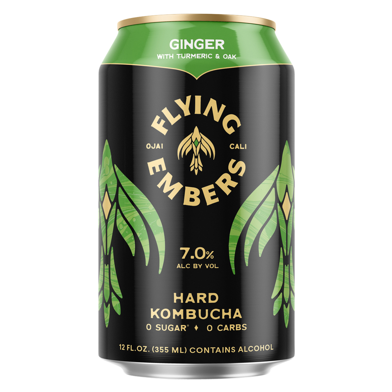 Flying Embers Ginger Hard Kombucha 6pk 12oz Can 7.0% ABV