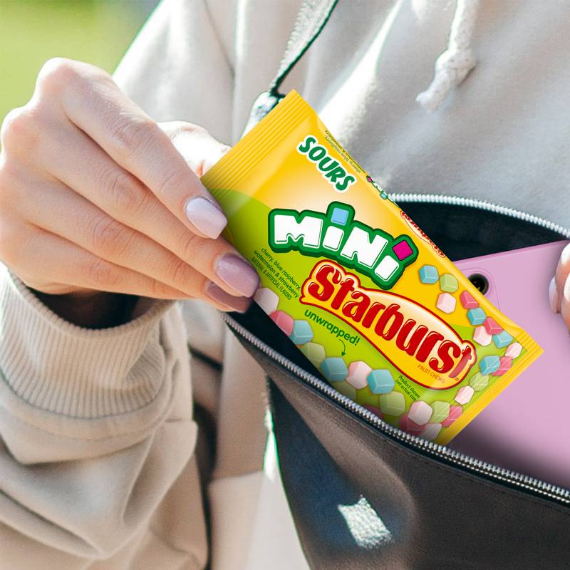 STARBURST Minis Size Sour Candy Fruit Chews, Full Size, 1.85 oz Bag