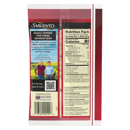 Sargento Natural Pepper Jack Sliced Cheese - 7.5oz/10 slices